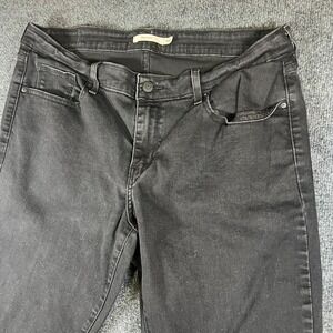 Levi's 711 Jeans‎ Womens 16W 36x29 Black Peony Denim Cotton Stretch Skinny Leg
